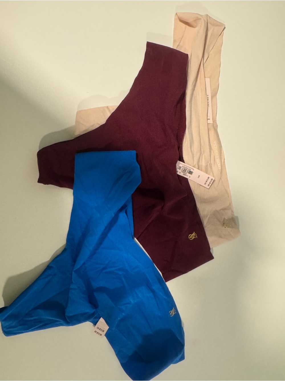 Victoria’s  Seamless Thong Underwear - Pack of 3 (Blue, Burgundy, Nude)